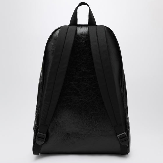 Balenciaga Black Explorer backpack in leather with printed stickers