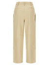 Co Beige Leather Pearl Pants