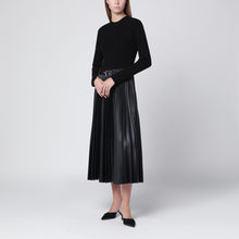  SIMKHAI Black Abilene pleated midi dress