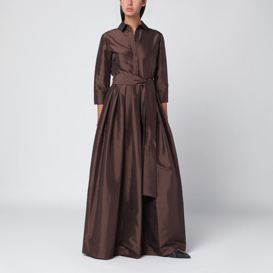 SIMKHAI Julip belted dress in chocolate colour