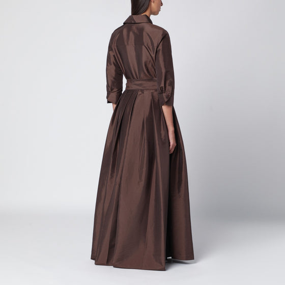 SIMKHAI Julip belted dress in chocolate colour