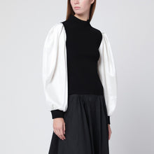  SIMKHAI Black Jackie turtleneck with white sleeves