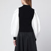 SIMKHAI Black Jackie turtleneck with white sleeves