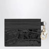 Vivienne Westwood Croc-embossed leather card holder with charms, black