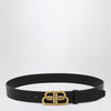 Balenciaga Black leather BB belt