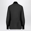 Valentino Semi-transparent black silk chiffon shirt