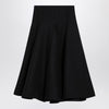Valentino Black silk flounced midi skirt