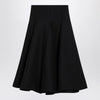 Valentino Black silk flounced midi skirt