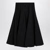 Valentino Black silk flounced midi skirt