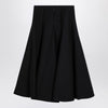 Valentino Black silk flounced midi skirt