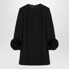 Valentino Black mini dress with rose appliqué