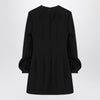 Valentino Black mini dress with rose appliqué