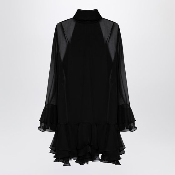 Valentino Semi transparent black silk dress