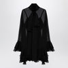 Valentino Semi transparent black silk dress
