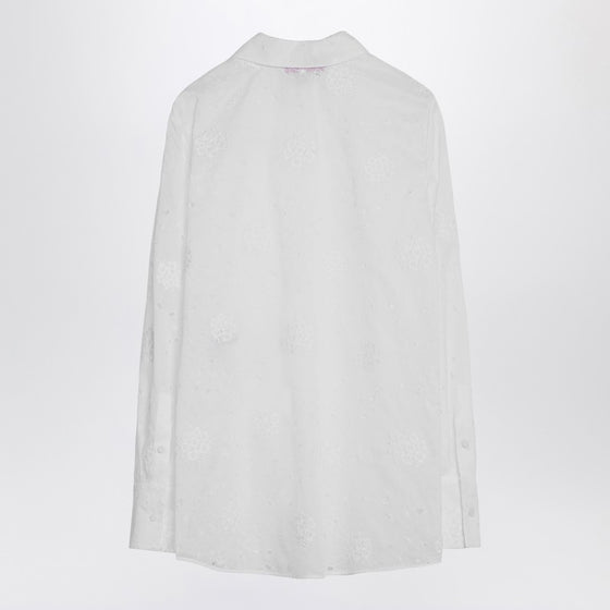 Valentino Ivory Organdis Daisy Shirt