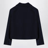 Valentino Single-breasted navy wool crop jacket