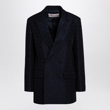  Valentino Navy blue double-breasted jacket Toile Iconographe