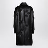 Valentino Black leather coat with embroidery