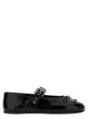 Miu Miu Buckle And Bow Ballet Flats