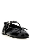 Miu Miu Buckle And Bow Ballet Flats