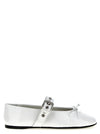 Miu Miu Buckle And Bow Ballet Flats