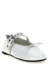 Miu Miu Buckle And Bow Ballet Flats