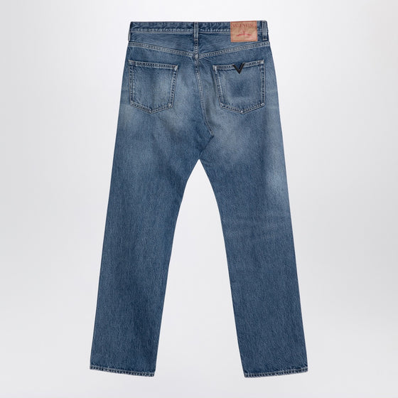 Valentino Blue washed-effect denim jeans