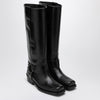 Valentino Garavani Black leather Biker Rockstud high boot