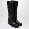 Valentino Garavani Black leather Biker Rockstud high boot