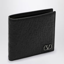  Valentino Garavani Vlogo Signature black leather bi-fold wallet