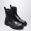 Valentino Garavani Black Combat Boot in technical fabric and Toile Iconographe calfskin