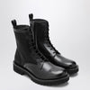 Valentino Garavani Black Combat Boot in technical fabric and Toile Iconographe calfskin