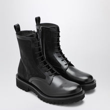  Valentino Garavani Black Combat Boot in technical fabric and Toile Iconographe calfskin
