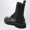 Valentino Garavani Black Combat Boot in technical fabric and Toile Iconographe calfskin