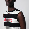 DAGGER Dean black and white striped vest