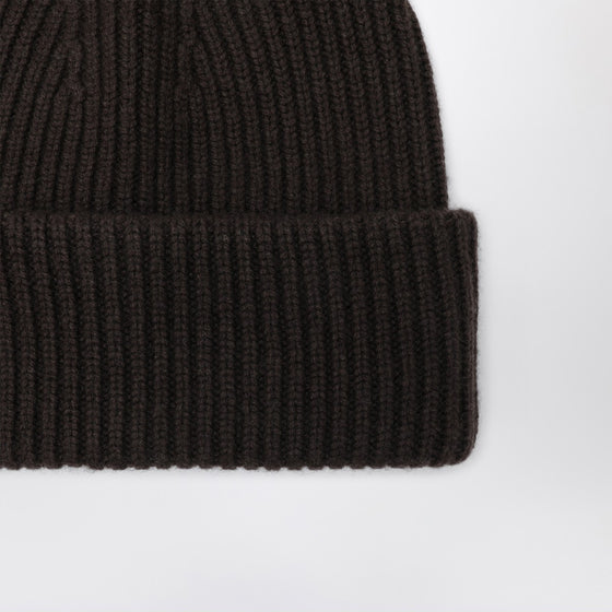 ALMADA LABEL Brown wool and cashmere balaclava