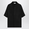 Saint Laurent Black silk shirt with Cassandre logo