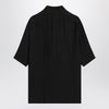 Saint Laurent Black silk shirt with Cassandre logo