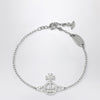 Vivienne Westwood Platinum Orb logo bracelet with crystals