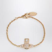  Vivienne Westwood Gold Orb logo bracelet with crystals