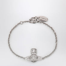  Vivienne Westwood Platinum Orb logo bracelet with crystals