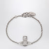 Vivienne Westwood Platinum Orb logo bracelet with crystals