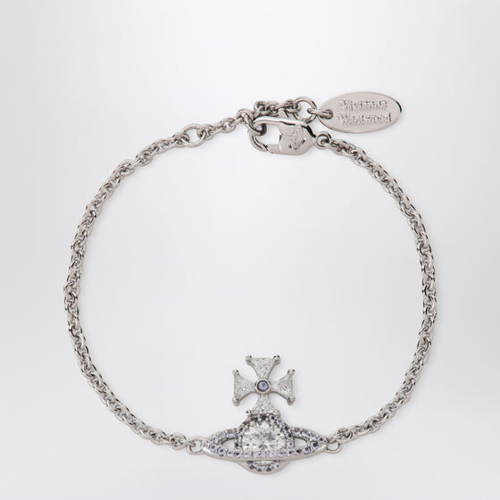 Vivienne Westwood Platinum Orb logo bracelet with crystals