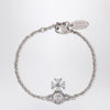 Vivienne Westwood Platinum Orb logo bracelet with crystals