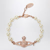 Vivienne Westwood Mini Bas Relief Pearl Bracelet Rose Gold
