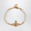Vivienne Westwood Mini Bas Relief Pearl Bracelet Gold
