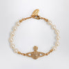Vivienne Westwood Mini Bas Relief Pearl Bracelet Gold