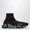 Balenciaga Black/blue Speed 2.0 Iridescent knit sneakers