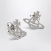 Vivienne Westwood Platinum-Tone Metal Orb Earrings with Crystals
