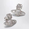 Vivienne Westwood Platinum-Tone Metal Orb Earrings with Crystals